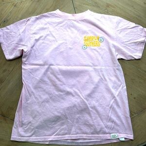 Youth medium light pink simply southern tshirt